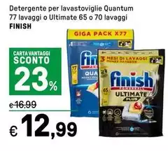 Finish - Detergente Per Lavastoviglie Quantum 77 Lavaggi O Ultimate