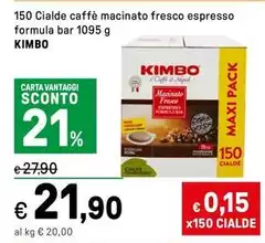 Kimbo - Cialde Caffè Macinato Fresco Espresso Formula Bar