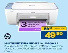 HP - Multifunziona Inkjet 3-1 Dj2822e