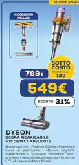 Dyson - V15 Detect Absolute Aspirapolvere A Bastone 2 In 1 Batteria Secco Senza Sacchetto Rame, Argento