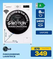 LG - F4NX1008NWK Lavatrice 8KG Classificio Tin, 1400 giri, TurboWel