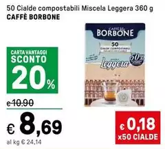 Caffe borbone - 50 Cialde Compostabili Miscela Leggera