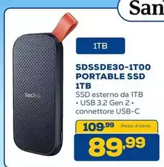 Sandisk - Sdssde30-1t00 Portable Ssd 1tb