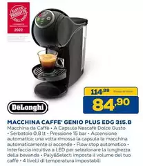 De Longhi - Macchina Caffe' Genio Plus EDG 315.B
