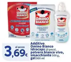 Omino Bianco - Additivo Idrocaps 10 Pezzi, Polvere Bianco Vivo, Smacchiante