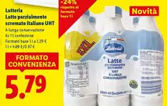 Latteria - Latte Parzialmente Scremato Italiano UHT