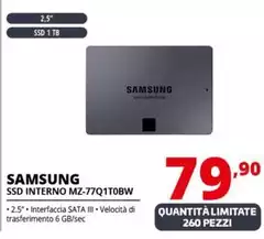 Samsung - MZ-77Q1T0BW 2.5" 1000 GB Serial ATA III V-NAND MLC