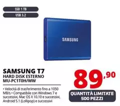 Samsung - Hard Disk Esterno MU-PC1T0H/WW