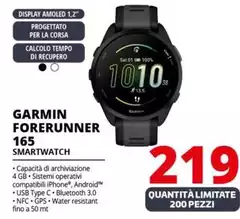 Garmin - Forerunner 165 Smartwatch
