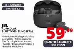JBL - Tune Beam Auricolare True Wireless Stereo (TWS) In-ear Musica E Chiamate USB tipo-C Bluetooth Nero