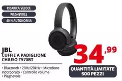 Jbl - Cuffie A Padiglione Chiuso T570BT