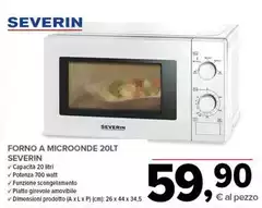 Severin - Forno A Microonde 20lt severin