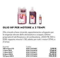 Olio Hp Per Motore A 2 Tempi Olio Hp Per Motore A 2 Tempi
