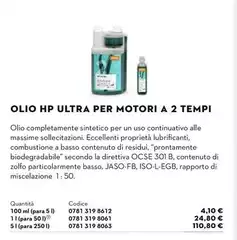 Olio Hp Ultra Per Motori A 2 Tempi