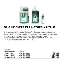 Olio Hp Super Per Motore A 2 Tempi