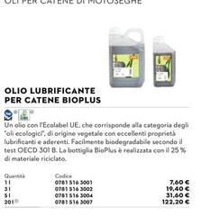 Olio Lubrificante Per Catene Bioplus Olio Lubrificante Per Catene Bioplus