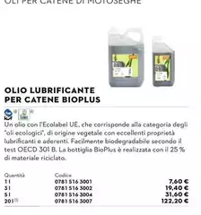 Olio Lubrificante Per Catene Bioplus