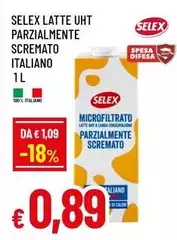 Selex - Latte UHT Parzialmente Scremato Italiano