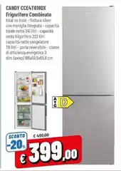 Candy - CCE4T618DX Frigorifero Combinato