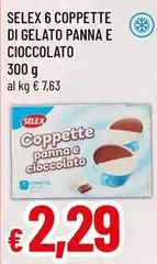 Selex - 6 Coppette Di Gelato Panna E Cioccolato