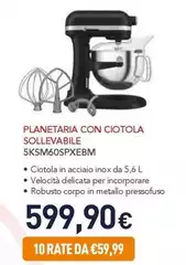 Kitchenaid - 5KSM60SPXEBM Planetaria Con Sollevamento Ciotola 325 W Nero