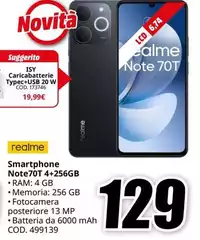 Realme - Smartphone Note70t 4+256gb