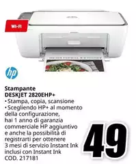 HP - Stampante Deskjet 2820E+