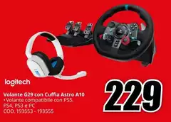 Logitech - G29 Con Cuffia Astro A10 Volante Compatibile Con Ps5, Ps3 Pc