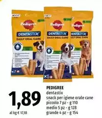 Pedigree - Dentastix Snack Per Igiene Orale Cane Piccolo