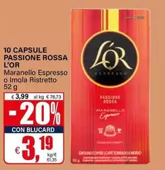 L'Or - 10 Capsule Passione Rossa 