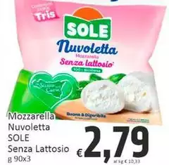 Sole - Mozzarella Nuvoletta Senza Lattosio