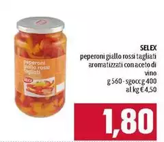 Selex - Peperoni Giallo Rossi Tagliati Aromatizzati Con Aceto Di Vino