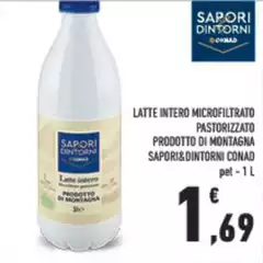 Sapori - Latte Intero Microfiltrato Pastorizzato Prodotto Di Montagna &Dintorni