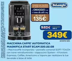 De Longhi - Macchina Caffe' Automatica Magnifica Start ECAM 220.22.GB