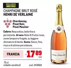Champagne Brut Rosé Henri De Verlaine
