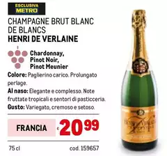 Brut - Champagne  Blanc De Blancs Henri De Verlaine