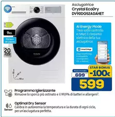 Samsung - Asciugatrice Crystal EcoDry DV90DG52A0AHET