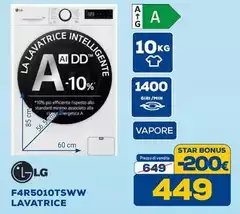 LG - F4R5010TSWW Lavatrice Caricamento Frontale 10kg 1400 Giri/Min A Bianco
