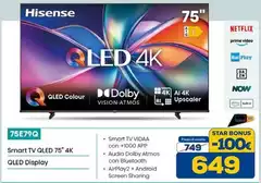 Hisense - Smart Tv Qled 75" 4k