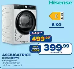 Hisense - Asciugatrice DH3S802BW2