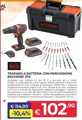 Black & Decker - Trapano A Batteria Con Percussione BDCHD18C 2TA