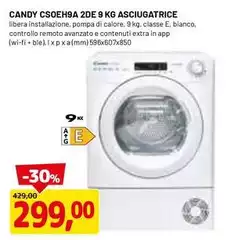 Candy - CSOEH9A 2DE 9 KG Asciugatrice