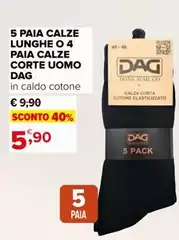5 Paia Calze Lunghe O 4 Paia Calze Corte Uomo
