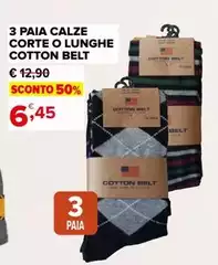 Cotton Belt - 3 Paia Calze Corte O Lunghe