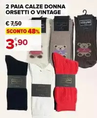 Azzano - 2 Paia Calze Donna Orsetti O Vintage
