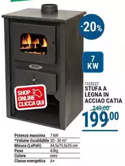 Stufa A Legna In Acciao Catia.  Stufa A Legna In Acciao Catia.