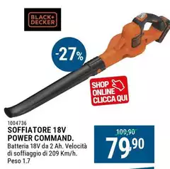 Black & Decker - Soffiatore 18V Power Command 
