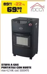 DCG - Stufa A Gas Portatile Con Ruote DCG - Stufa A Gas Portatile Con Ruote
