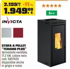 Invicta - Stufa A Pellet “Teramo Plus” Invicta - Stufa A Pellet “Teramo Plus”