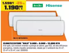 Hisense - Climatizzatore “Halo” 9.000 + 9.000 + 12.000 Btu